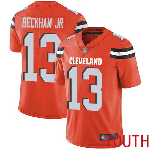 Cleveland Browns Odell Beckham Jr Youth Orange Limited Jersey #13 NFL Football Alternate Vapor Untouchable